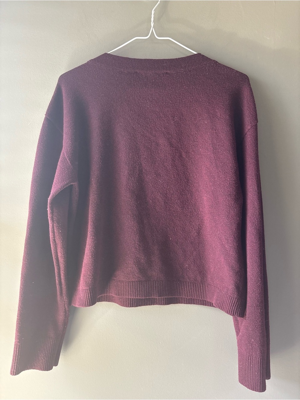 French Connection Burgundy Cropped Knit Sweater XS - Picture 4 of 5